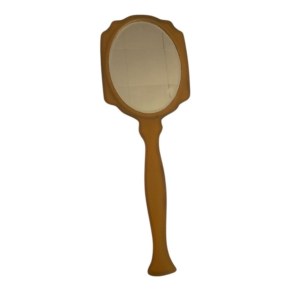 Vintage/Antique Art Deco Butterscotch Pearloid Celluloid Hand Vanity Mirror